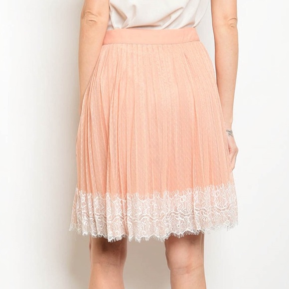 ☕️ Beautiful Blush Lace Skirt🌟 - Picture 2 of 3